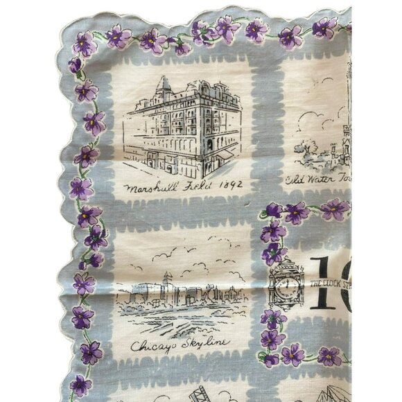 3 Vintage Handkerchiefs Mayfield Memphis Tennessee Florida Chicago MCM Souvenir - Picture 3 of 16